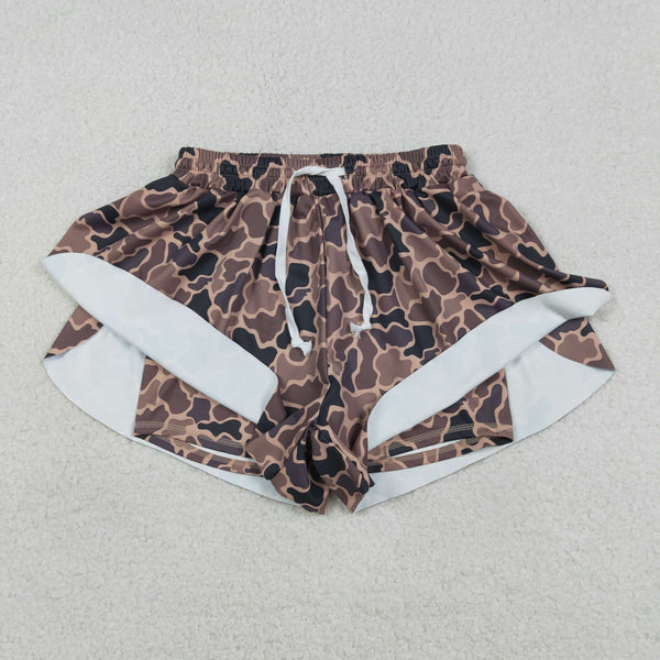 SS0767 RTS adult clothes camo print adult women summer yoga shorts