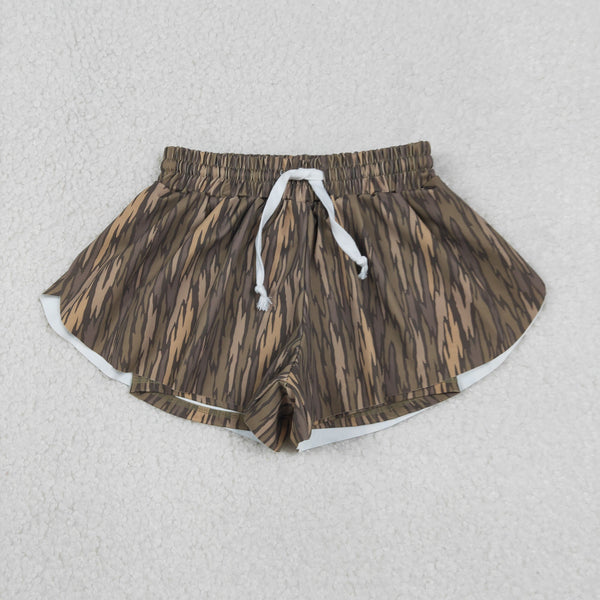SS0771 RTS baby girl clothes camo print girl yoga summer shorts hunting clothes
