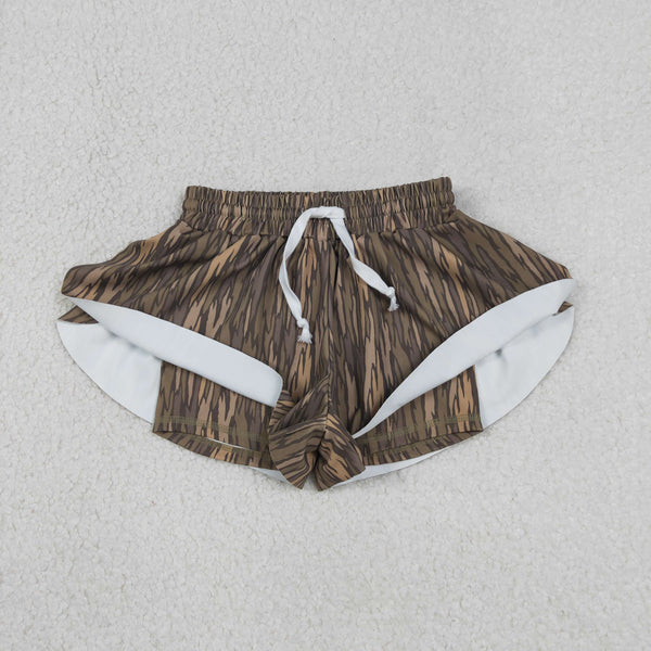 SS0771 RTS baby girl clothes camo print girl yoga summer shorts hunting clothes