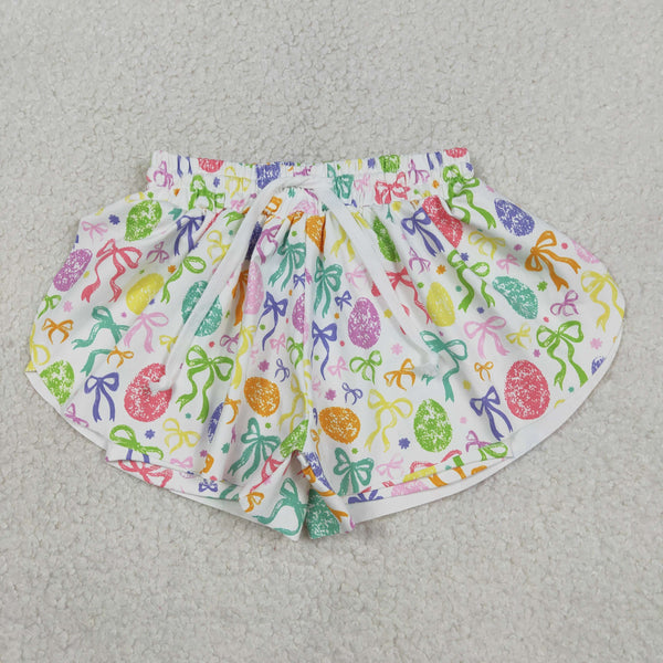 SS0822 RTS baby girl clothes easter egg print girl yoga summer sports shorts
