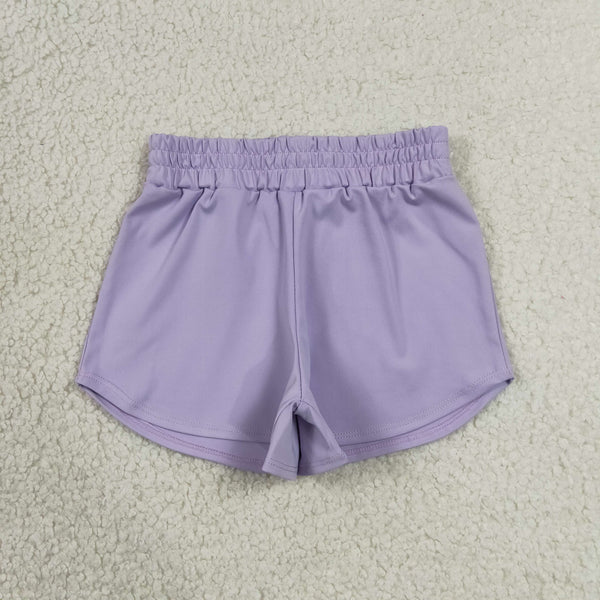 SS0895 RTS baby girl clothes purple girl yoga summer shorts sports clothes