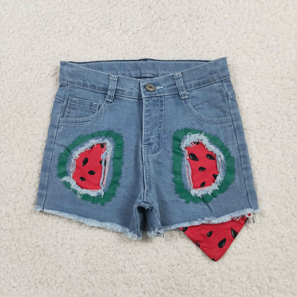 SS0948 baby girl clothes watermelon summer shorts denim shorts
