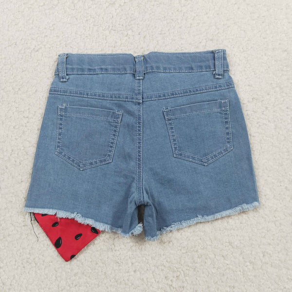 SS0948 baby girl clothes watermelon summer shorts denim shorts