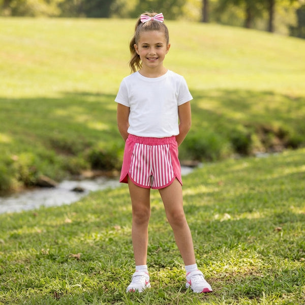RTS SS0949 baby girl clothes stripe mixed print yoga short sports clothing summer bottom
