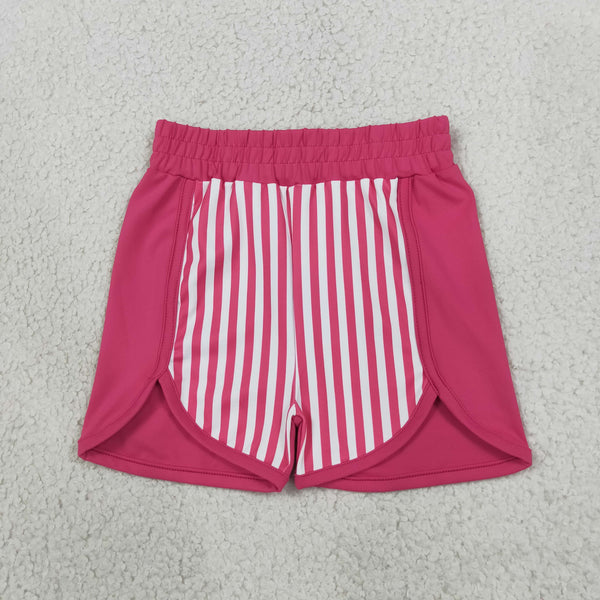 RTS SS0949 baby girl clothes stripe mixed print yoga short sports clothing summer bottom