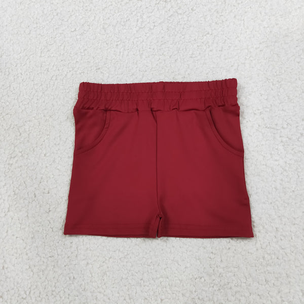RTS SS0962 baby girl clothes red solid  yoga short sports clothing summer bottom
