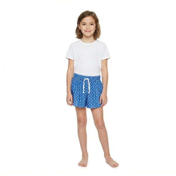 RTS SS0966 toddler girl clothes blue polka dot yoga skort sports clothes