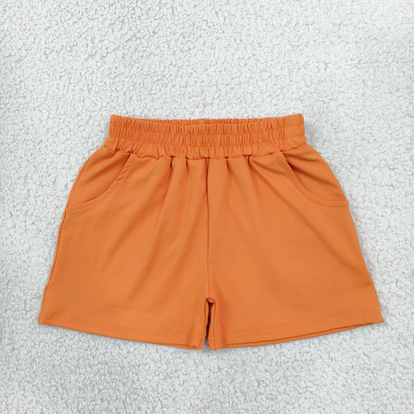 RTS SS0980 toddler girl clothes solid orange yoga shorts