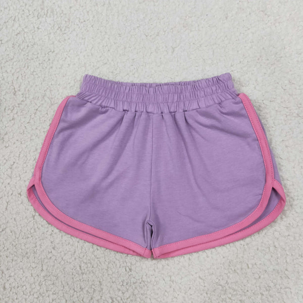 RTS SS0991 toddler girl clothes solid purple shorts
