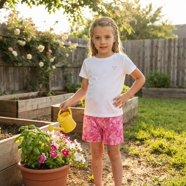 RTS SS0993 baby girl clothes tie dye print short