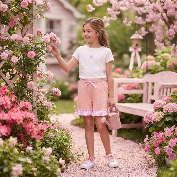 RTS SS0996 baby girl clothes stripe print short ruffle bottom shorts