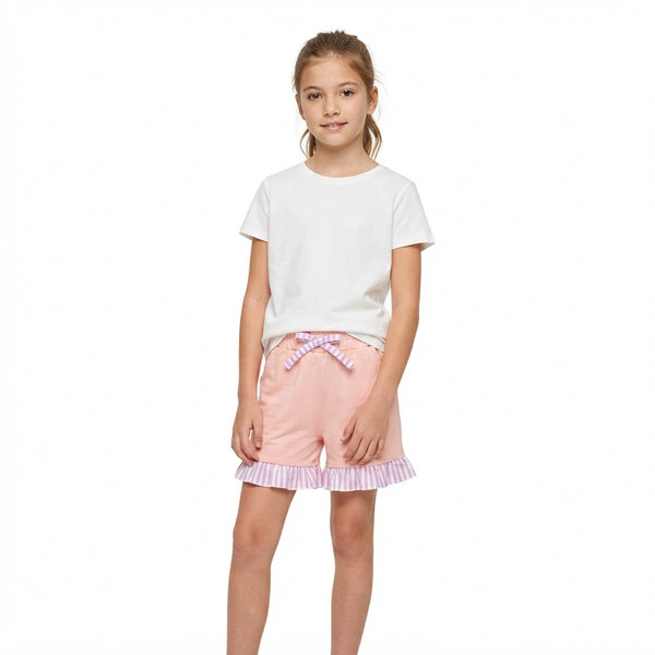 RTS SS0996 baby girl clothes stripe print short ruffle bottom shorts