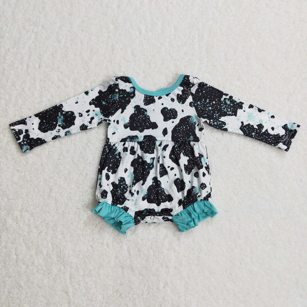 LR0197 baby girl clothes cow winter bubble