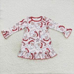 GLD0347 toddler girl dresses santa claus girl christmas dress