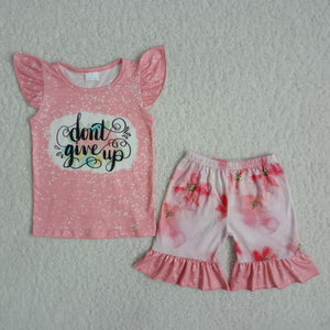 C0-3 promotion girl don't give up short sleeve summer set-promotion 2024.2.44 $2.99