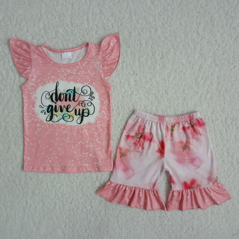 C0-3 promotion girl don't give up short sleeve summer set-promotion 2024.2.44 $2.99