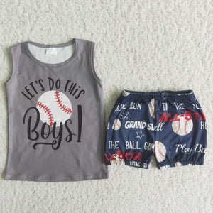 C8-14 boy clothes summer sleeveless baseball set-promotion 2024.5.3 $5.5