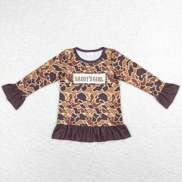 GT0404 baby girl clothes daddy's girl shirt toddler winter top kids camo clothes top