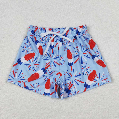 S0336 RTS 3-6M-6-7T baby boy clothes 4th of July patriotic boy summer swim shorts