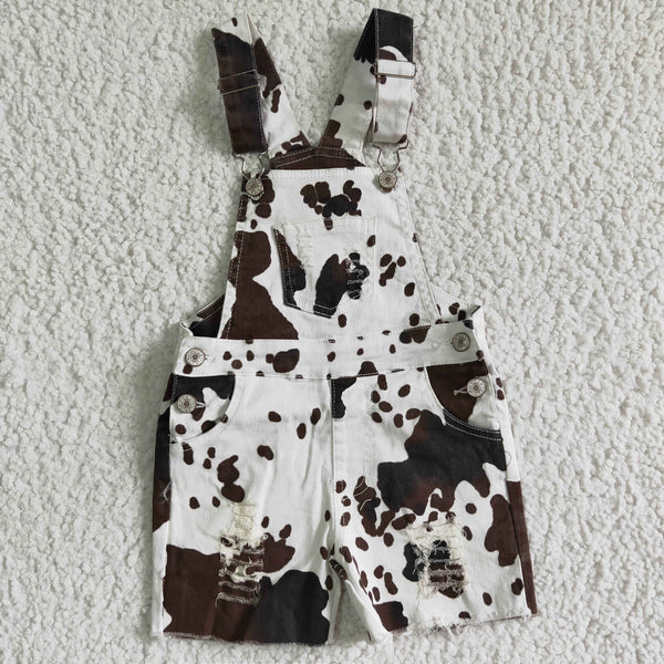 SS0019 kids clothes summer denim cow overalls jumpsuit