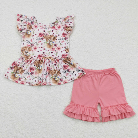 GSSO0133 baby girl clothes cow summer outfits-promotion 6.1 $5.5