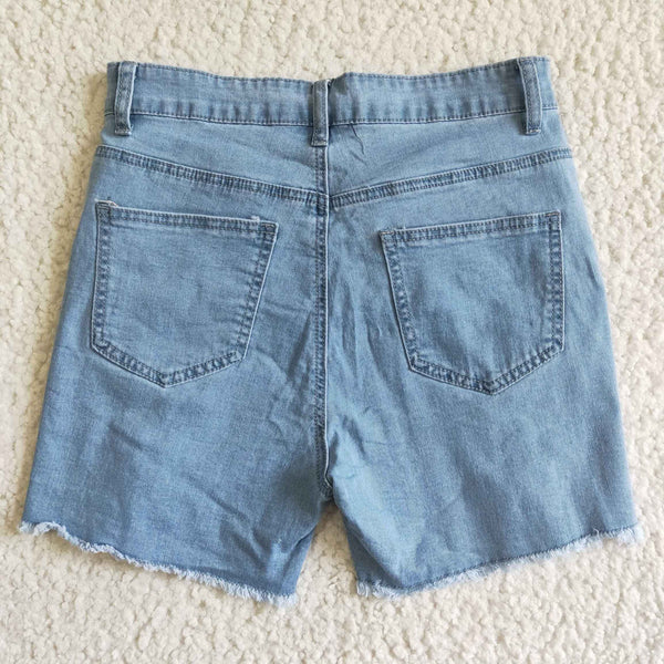 Adult Woven blue denim shorts