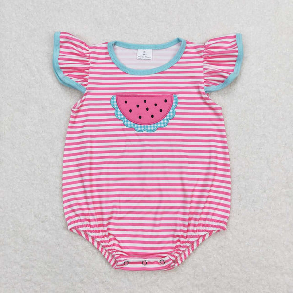SR1268 RTS baby girl clothes embroidery watermelon toddler girl summer bubble