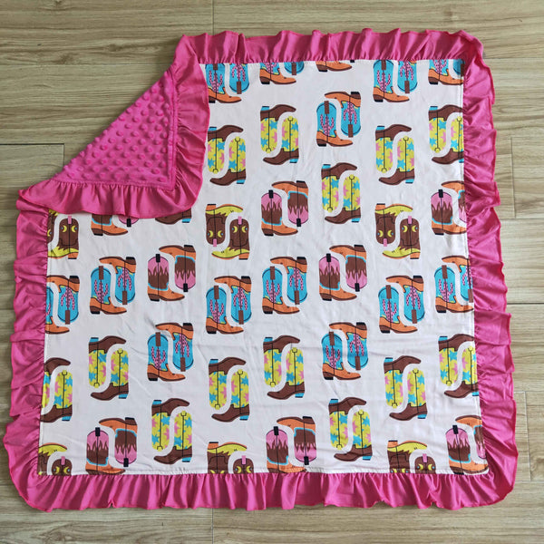 baby shoes hot pink blanket