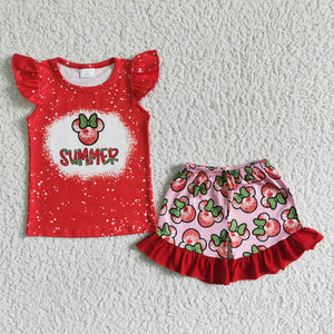 GSSO0071 kids clothing summer cartoon red set-promotion 2024.5.11 $5.5