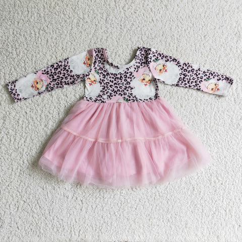 GLD0134 baby girl clothes santa claus pink  leopard christmas dress-promotion 2024.9.14 $5.5