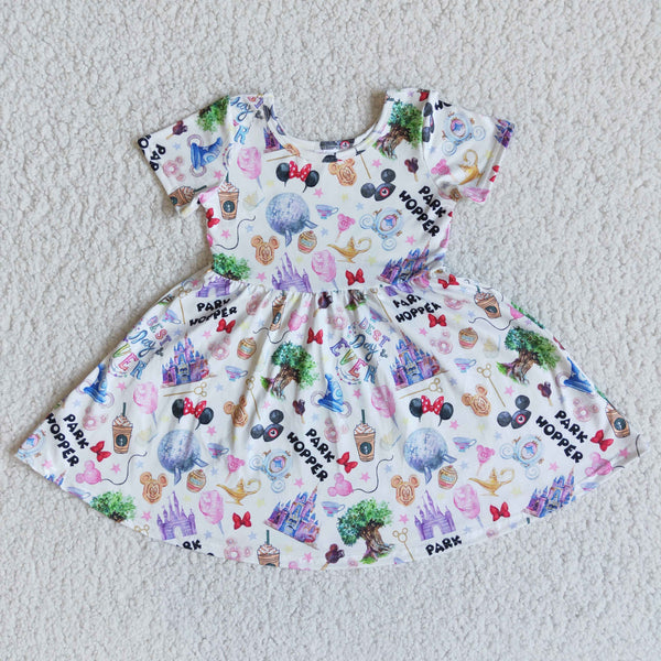 E11-1 girl cartoon summer short sleeve dress-promotion 2024.1.27