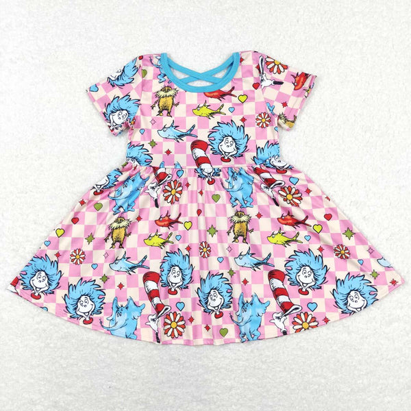GSD0503 toddler girl clothes dr.seuss dress girl summer dress