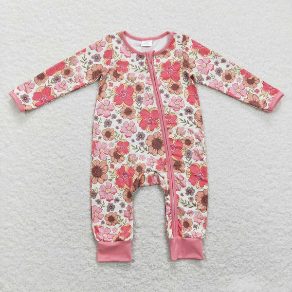 LR0895 USA warehouse 25.5.14-1 baby girl clothes floral girl winter romper winter clothes