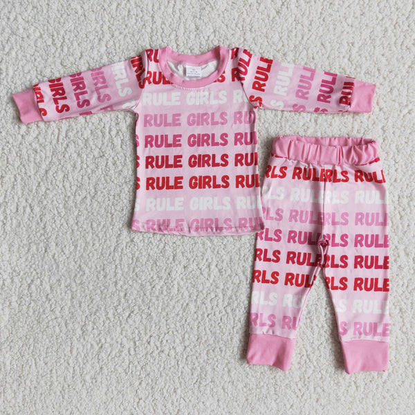 6 A30-13 girl clothes valentines day long sleeve pajamas set