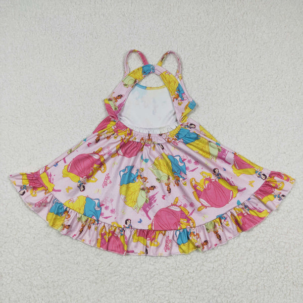 GSD0281 toddler girl clothes pink princess summer dress flower girl dress