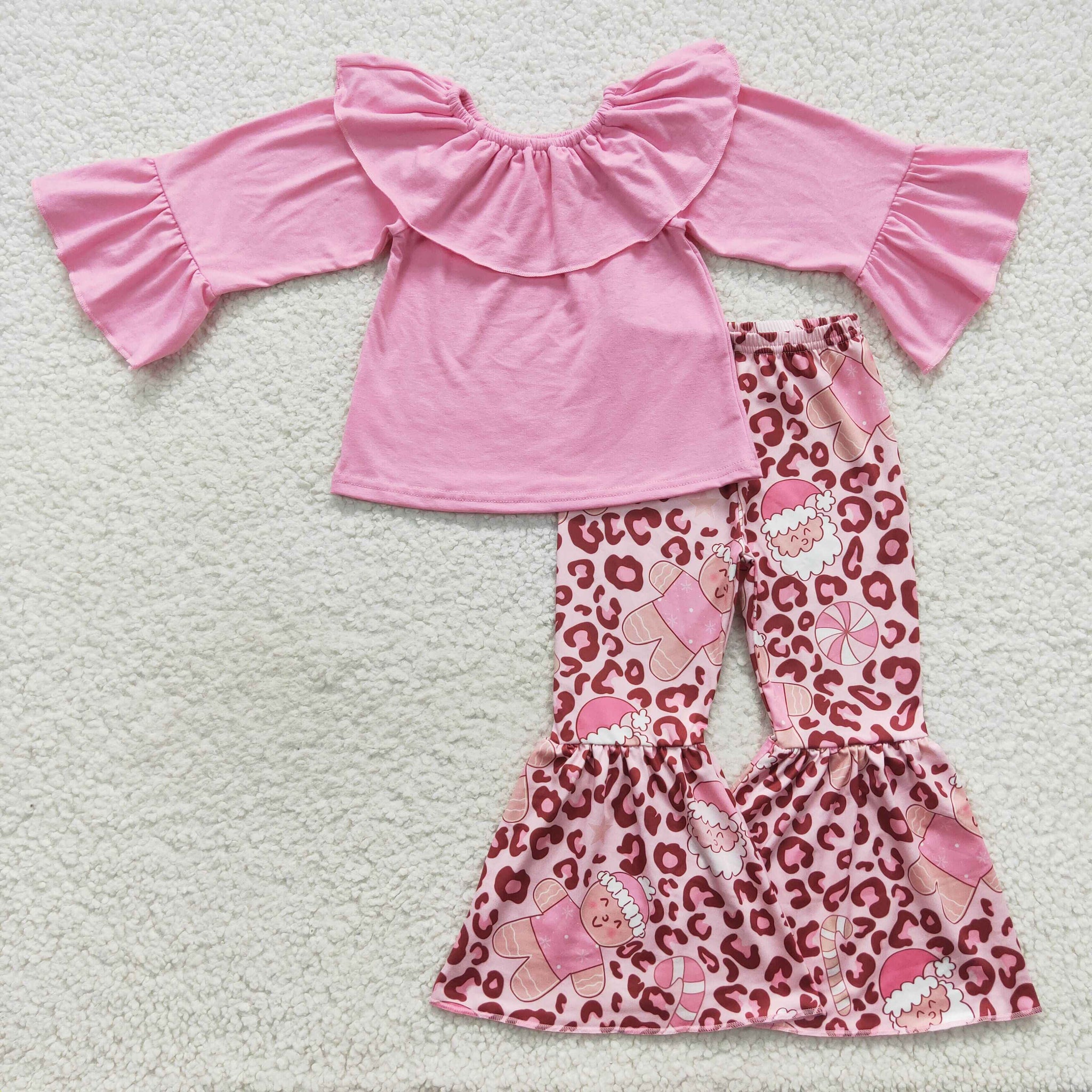 GLP0673 toddler girl clothes pink girl christmas outfit