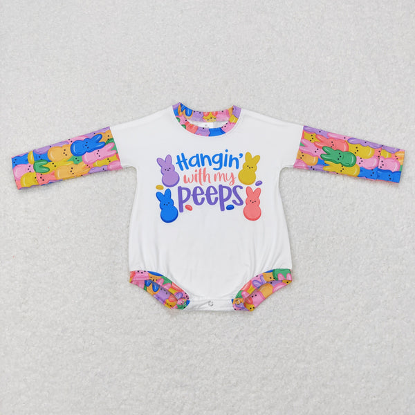 LR0792 baby girl clothes peeps girl easter bubble