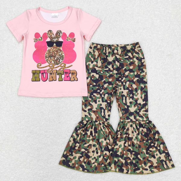 GSPO1049 baby girl clothes bunny camo toddler easter cothes girl easter outfit
