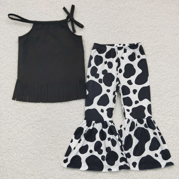 GSPO0301 baby girl clothes black cow spring fall outfits