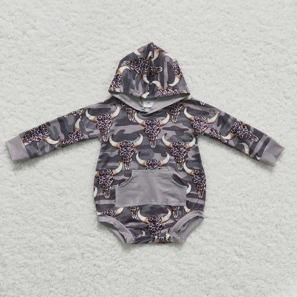 LR0219 baby clothes cow green hoodies bubble