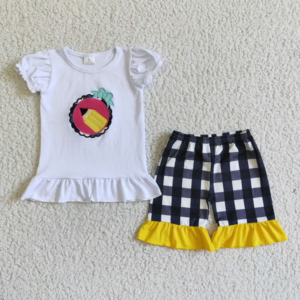 GSSO102 kids clothing back to school pencil summer set