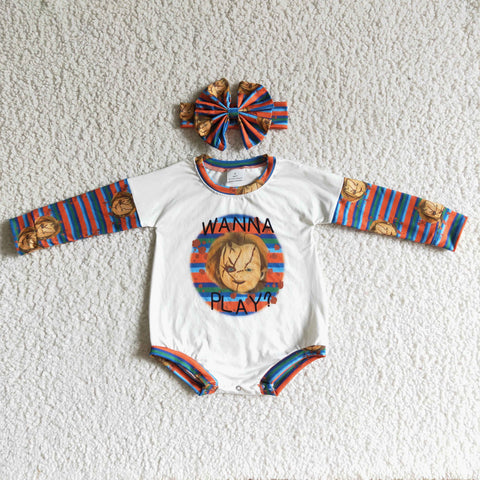 LR0127 baby girl clothes halloween long sleeve bubble