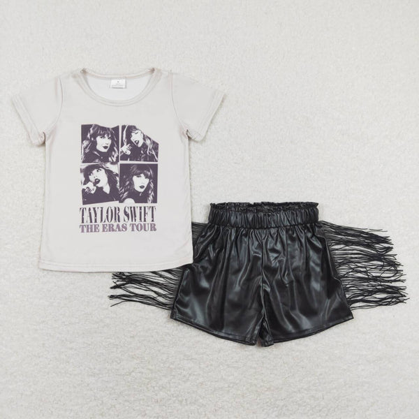 GSSO0514 baby girl clothes girl female singer toddler summer outfits toddler summer shorts set