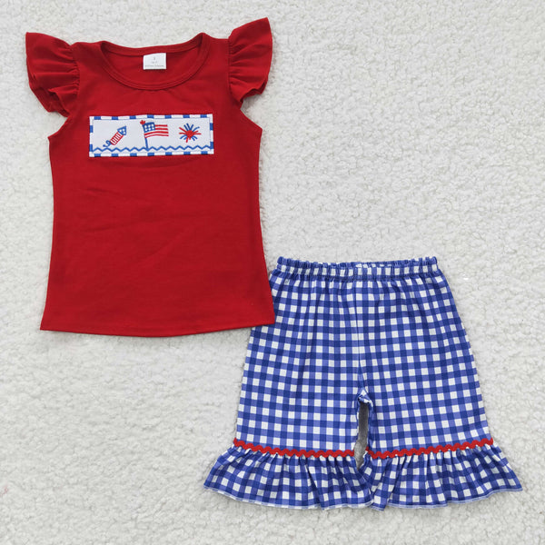 kids clothes july 4th embroidery matching clothes