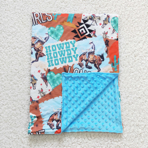 BL0036 baby blanket western howdy blanket