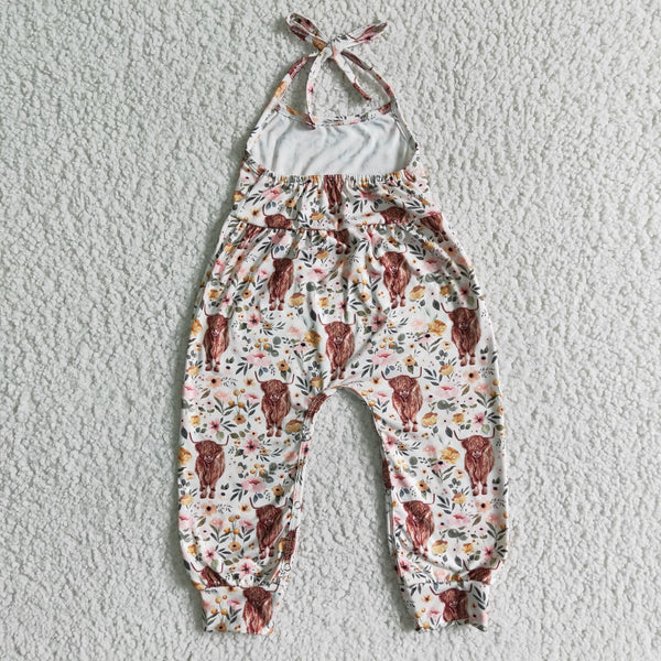 SR0042 kids clothing cow summer jumpsuit