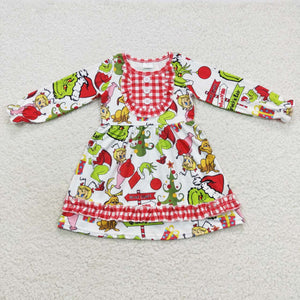 GLD0297 RTS toddler girl dresses girl christmas dress