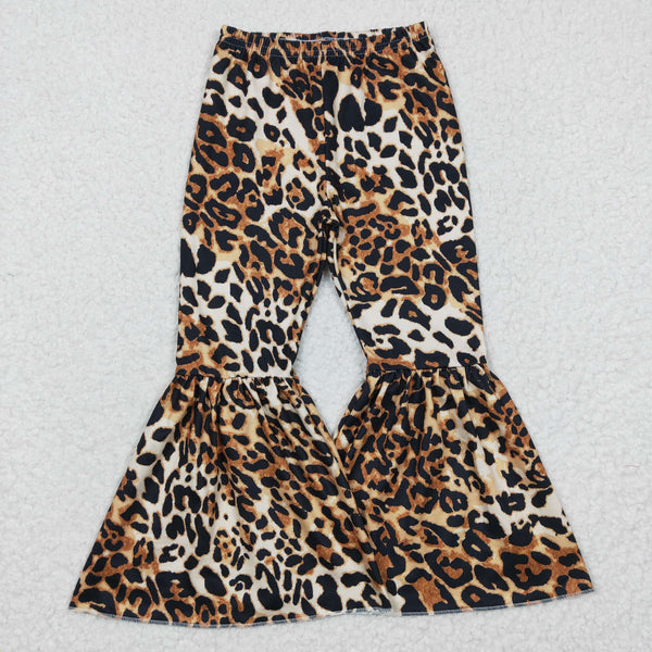 P0042 toddler girl bell bottom leopard girl bell pant girl flare pant