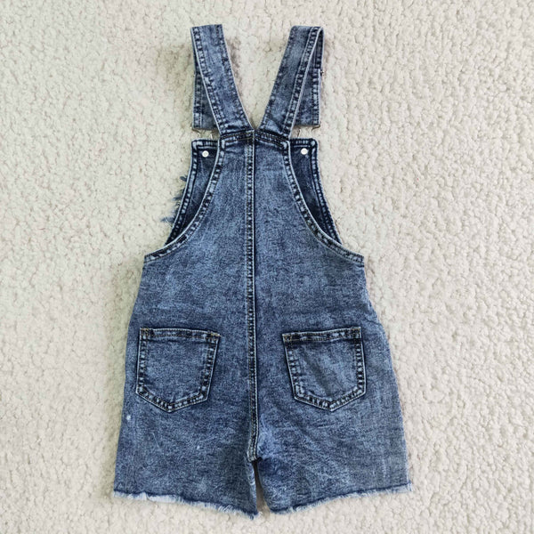 SS0023 kids clothes summer denim cow overalls jumpsuit