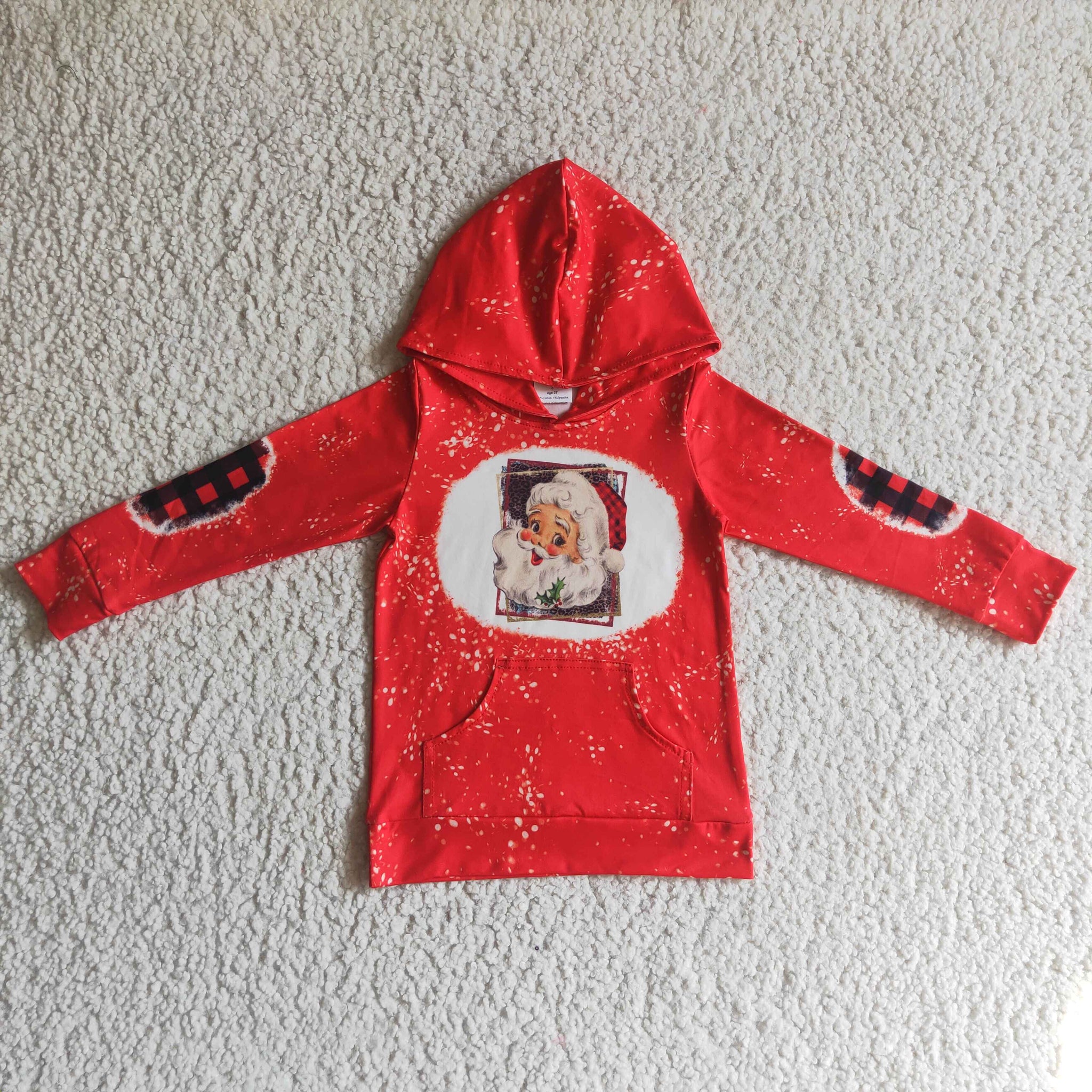 GT0052 red santa claus christmas clothes hoodies shirt top